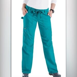 koi Classics Lindsey Teal 7-Pocket Cargo Scrub Pants